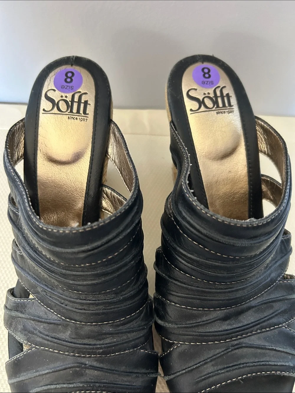 Sofft Ruched Leather Espadrilles